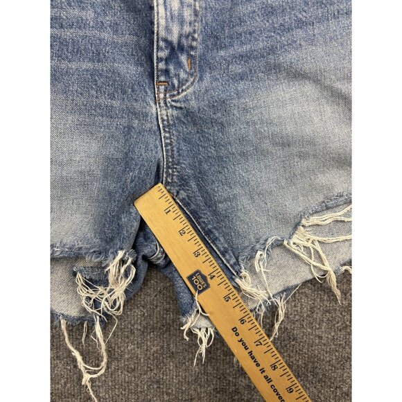 Madewell Shorts Womens 33 Blue Curvy Relaxed Mid-Length Denim Distressed Frayed - Picture 5 of 9